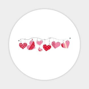 Hanging doodle hearts Magnet